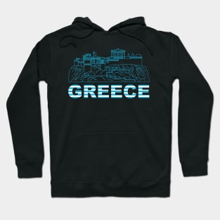 In this work we see the legendary Acroplus Greek structure. And also we see the ancient Greek city. The work is made with the color of the Greek flag. Hoodie